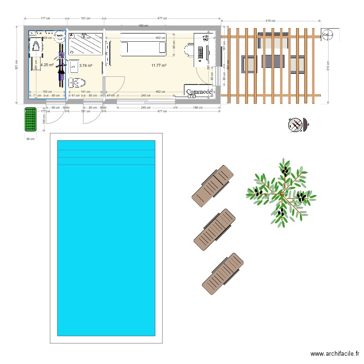 Pool house bis. Plan de 0 pièce et 0 m2