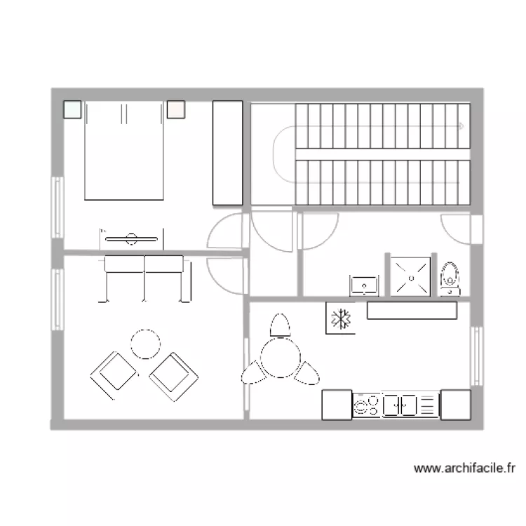 T2 44m2. Plan de 