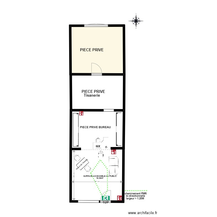 ATELIER PAOLI. Plan de 1 pièce et 15 m2