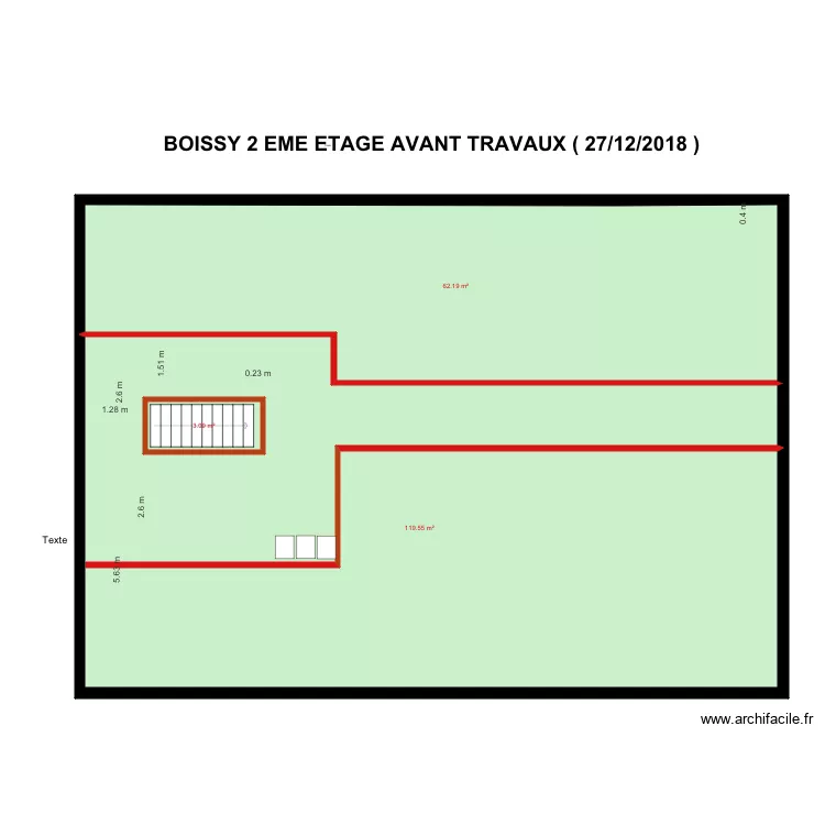 plan 2 EME ETAGE BOISSY corrig&eacute;. Plan de 