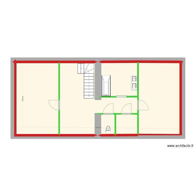 VIGOUREUX ETAGE. Plan de 10 pièces et 72 m2