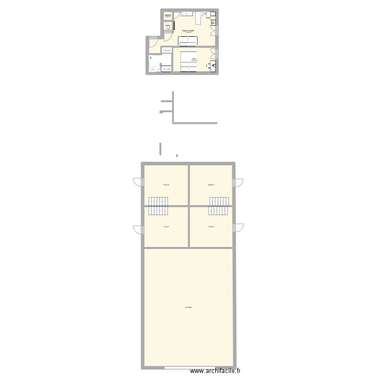 Appartement MTP. Plan de 9 pièces et 199 m2