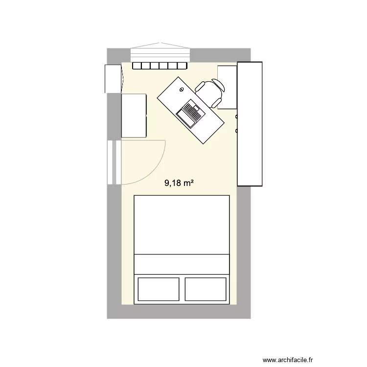 Chambre pour Bureau. Plan de Chambre pour Bureau. Plan de