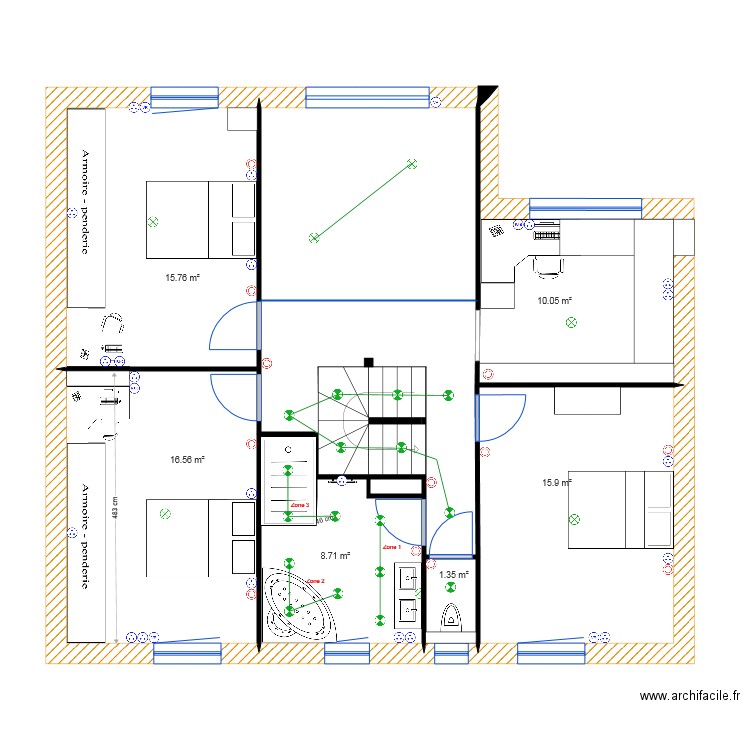 PLAN ELEC ETAGE. Plan de 0 pièce et 0 m2