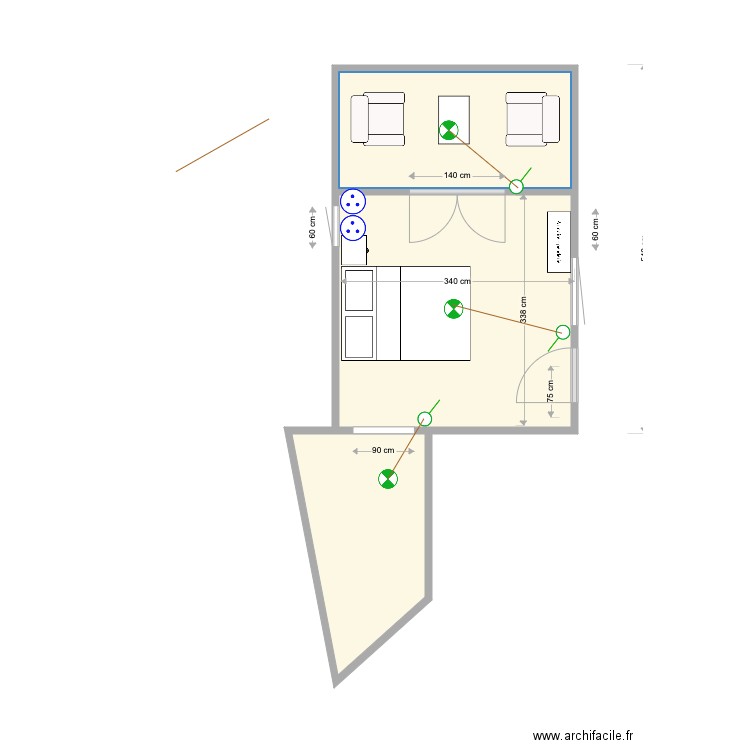 Bungalow Poubelle. Plan de 0 pièce et 0 m2