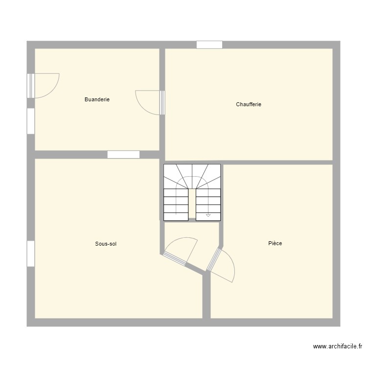 Croquis MASTIO Sous sol. Plan de 6 pièces et 81 m2