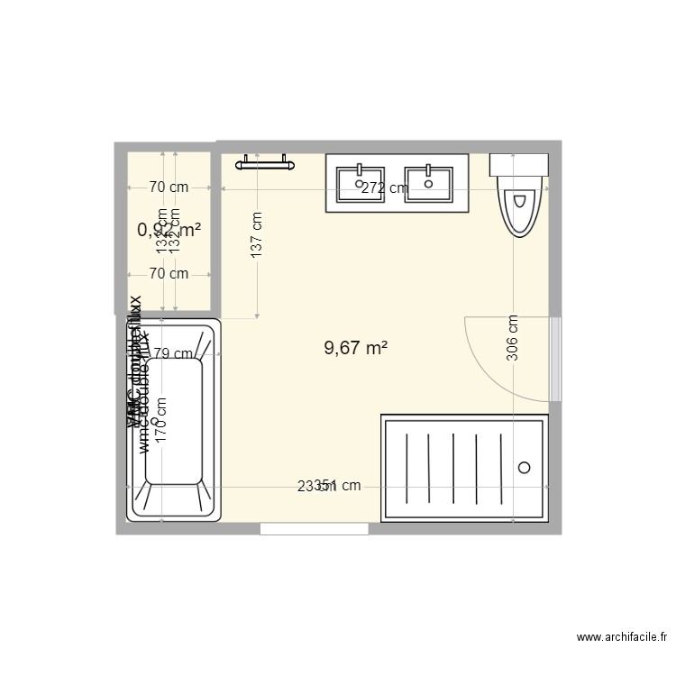 Salle de bains étage. Plan de 0 pièce et 0 m2