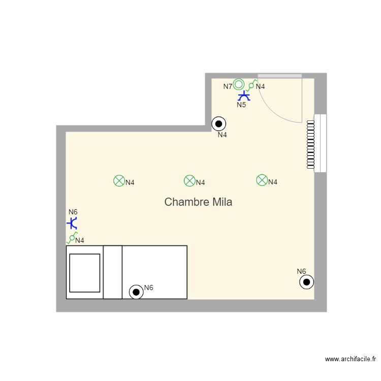 Chambre Mila électricité. Plan de 0 pièce et 0 m2