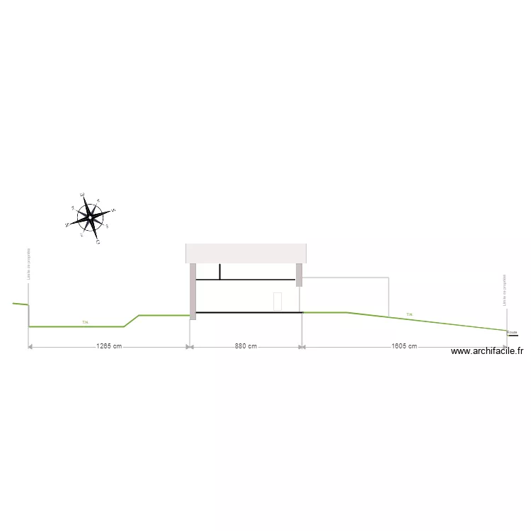 coupe BB existant. Plan de 