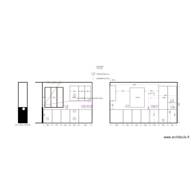elec cuisine faraday. Plan de 0 pièce et 0 m2