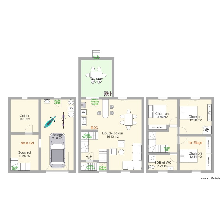 VILLEZ. Plan de 0 pièce et 0 m2