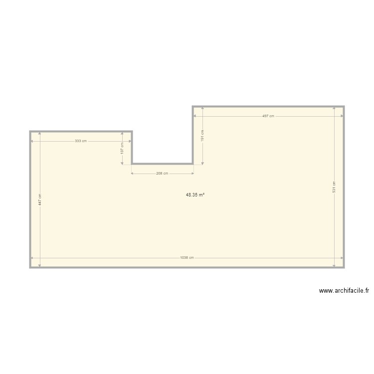 bruneteaud2. Plan de 1 pièce et 48 m2