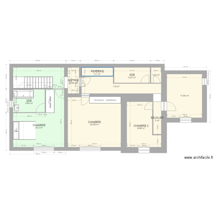 PROJET ARNAUD ETAGE. Plan de 0 pièce et 0 m2