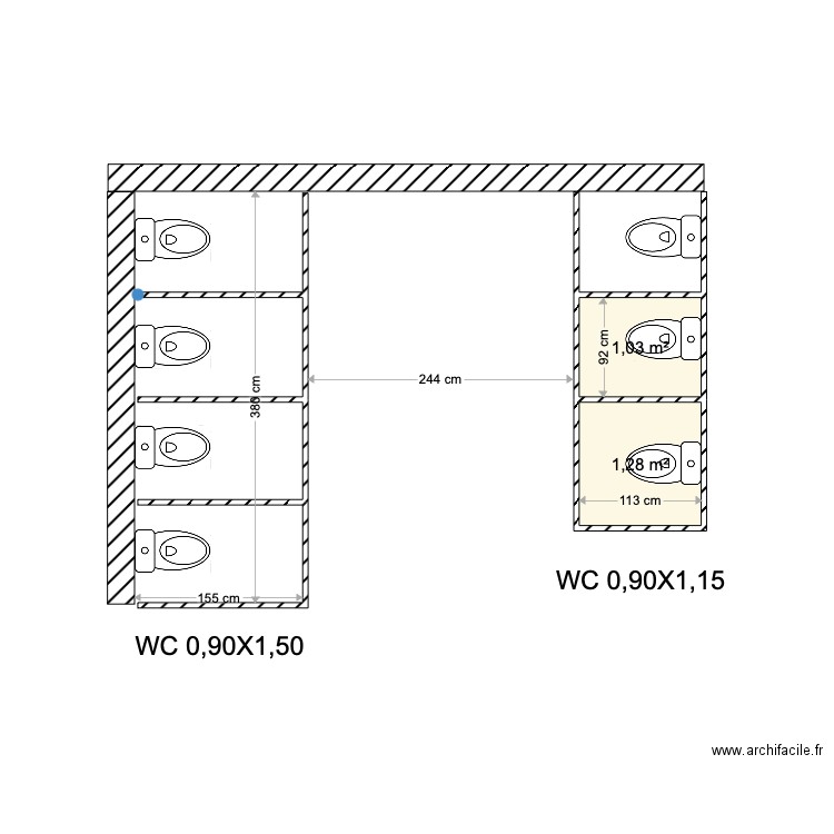 WC ACCM. Plan de 0 pièce et 0 m2