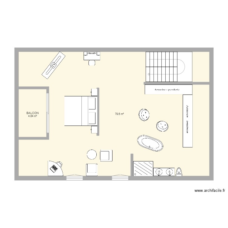CHAMBRE PARENTALE COMBLE. Plan de 0 pièce et 0 m2