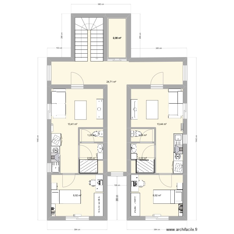 Etage courant. Plan de 0 pièce et 0 m2