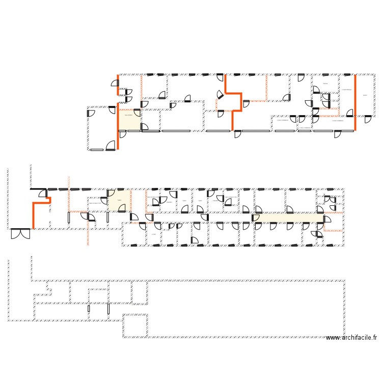 IMP  STUDIO  LEERS DETECTION INCENDIE épuré total. Plan de 64 pièces et 700 m2