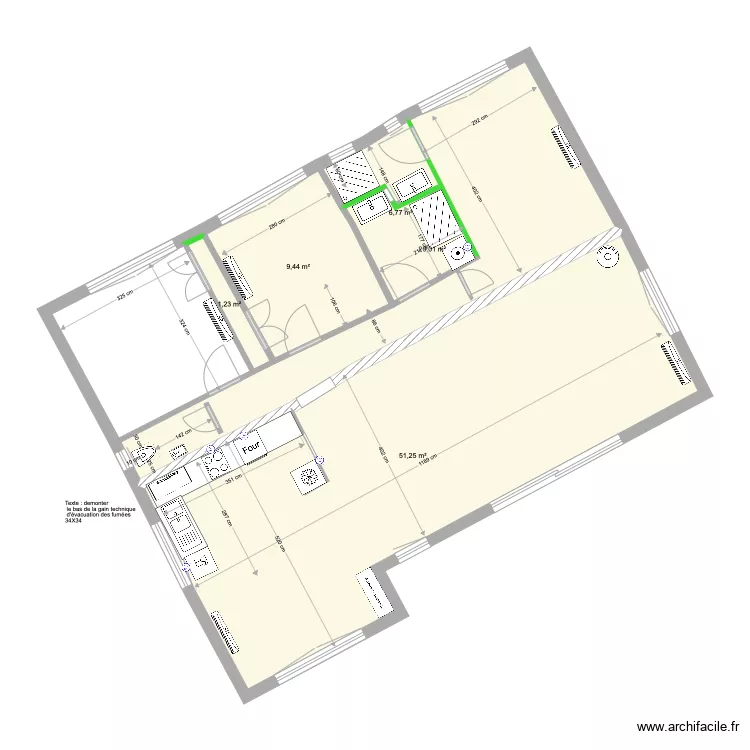 Abatilles travaux sans meuble. Plan de 