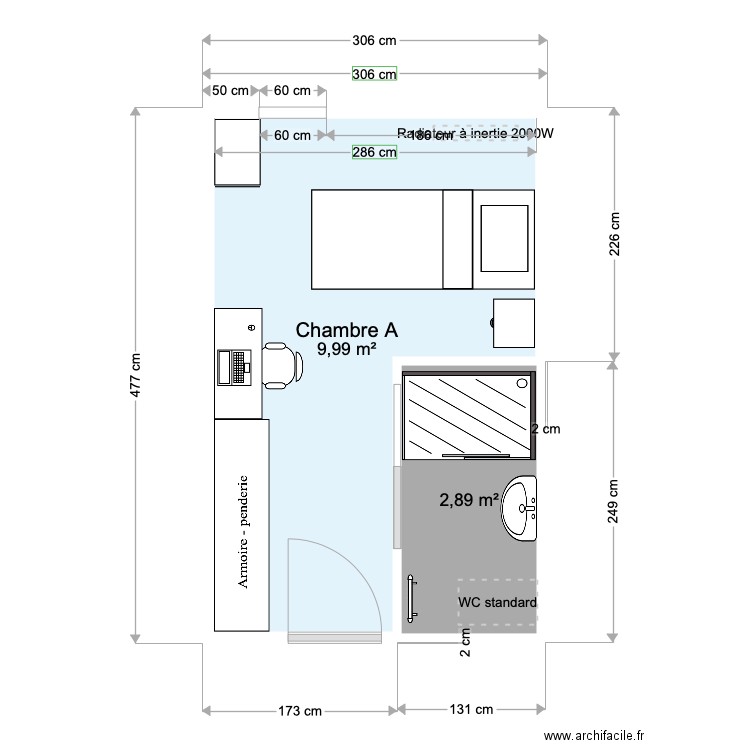 chambre. Plan de 0 pièce et 0 m2