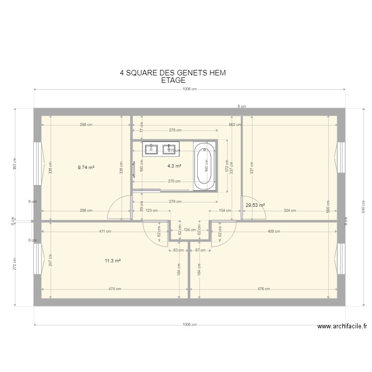 etage hem. Plan de 0 pièce et 0 m2