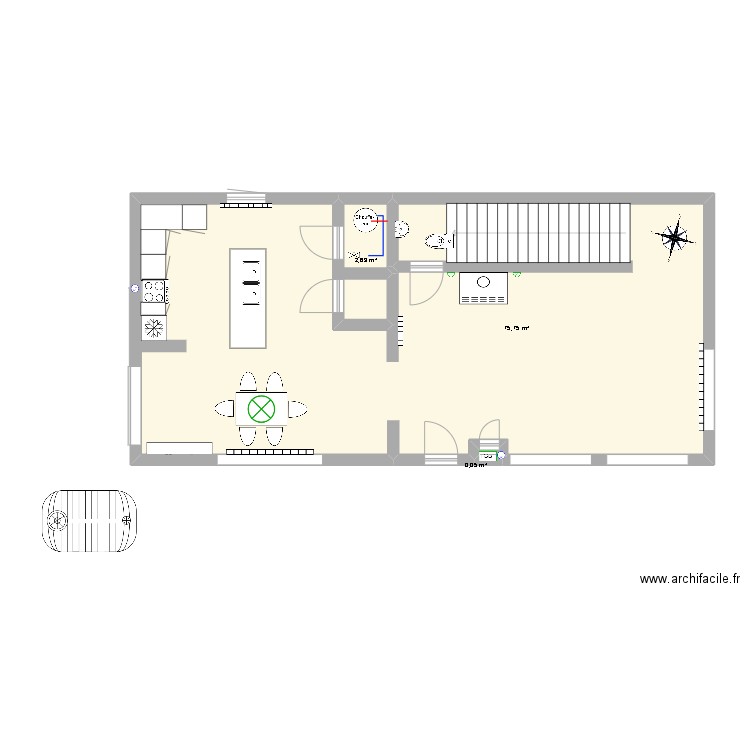 plan maison. Plan de 3 pièces et 78 m2