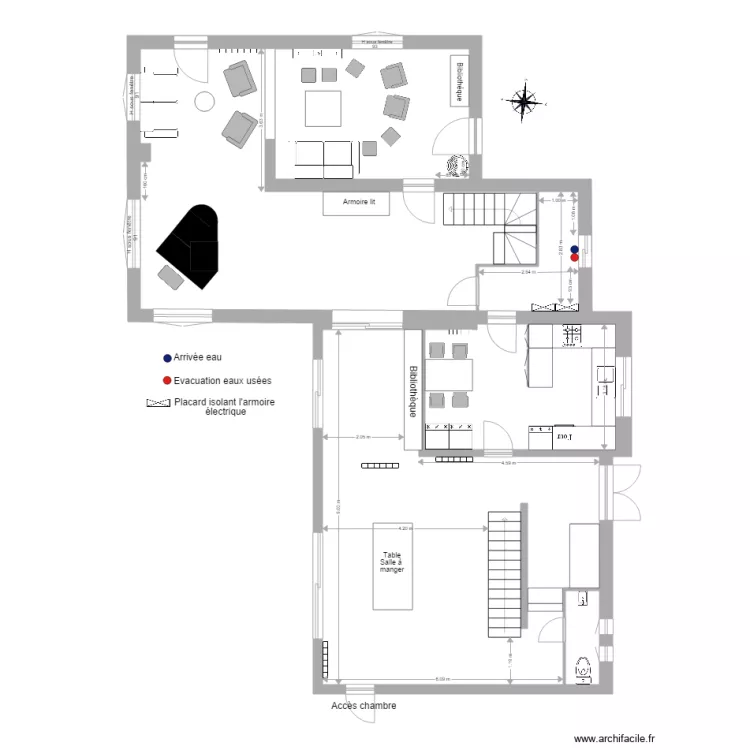 Plan am&eacute;nagement salle salons cuisine buanderie 1. Plan de 