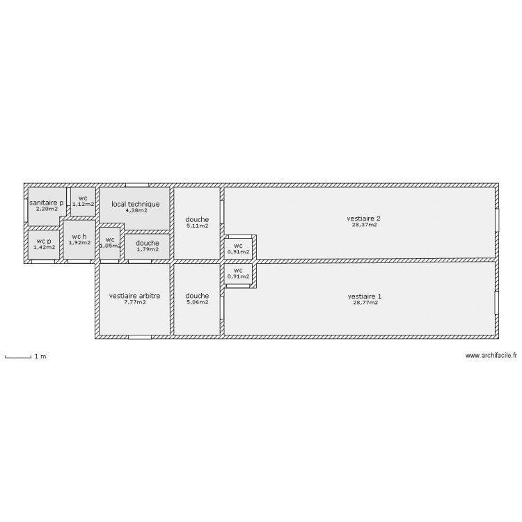 Stade Gaston Massot vestiaires. Plan de 0 pièce et 0 m2