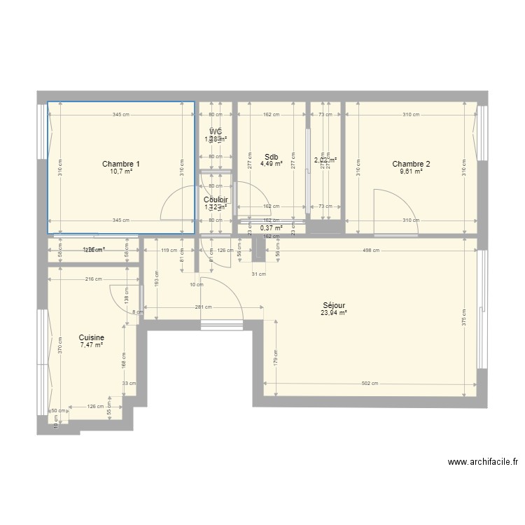 Appartement. Plan de 12 pièces et 62 m2