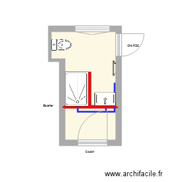 SDB RDC. Plan de 0 pièce et 0 m2