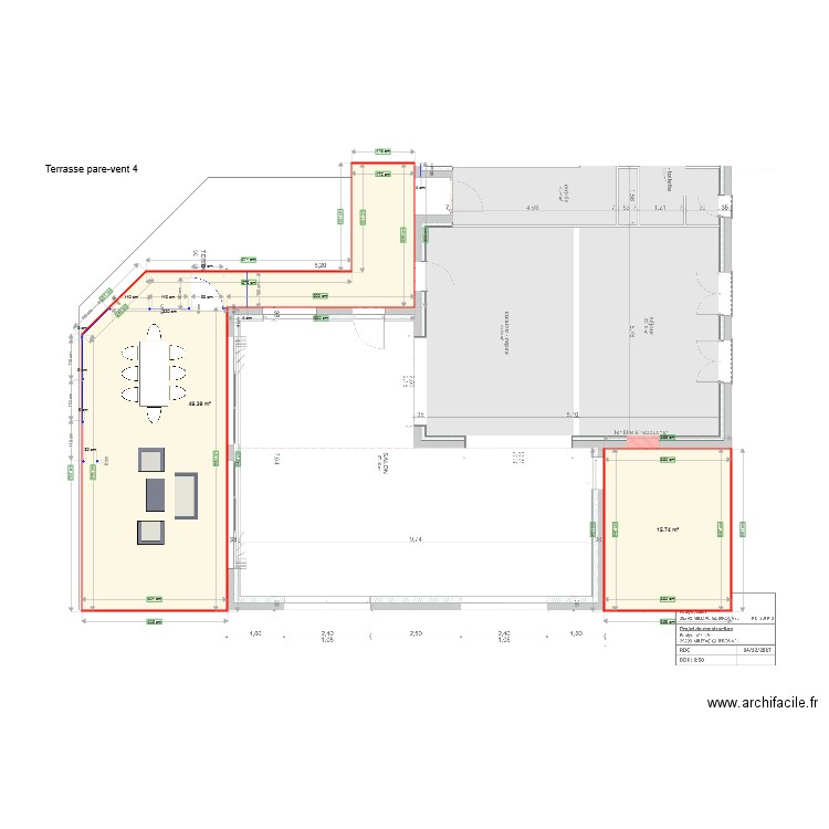 Terrasse pare vent 4. Plan de 0 pièce et 0 m2