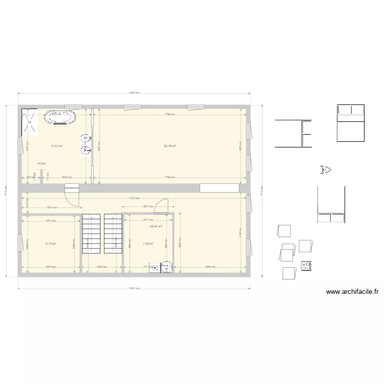 plan garage  r 2 app mur. Plan de 