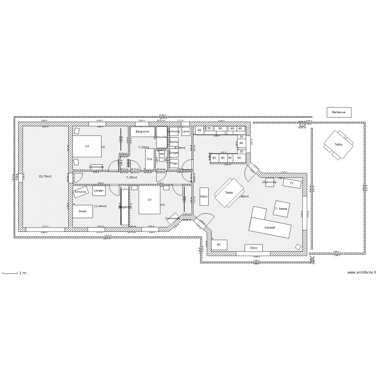 Plan Bouloc 106 m². Plan de 0 pièce et 0 m2