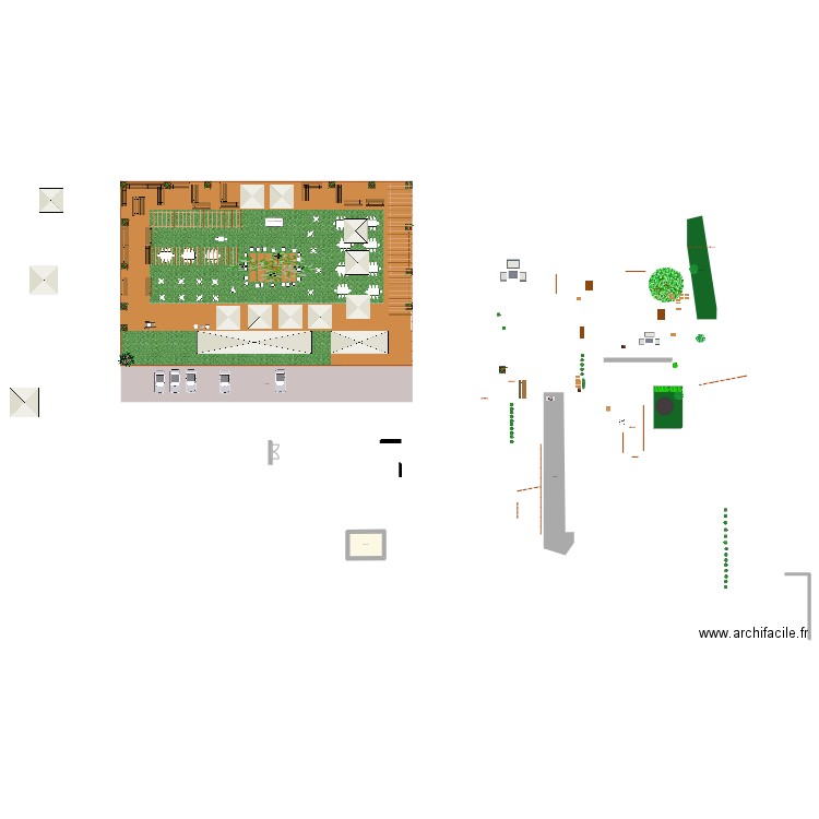 jardin. Plan de 1 pièce et 9 m2