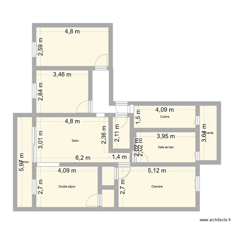 herofestival. Plan de 13 pièces et 92 m2