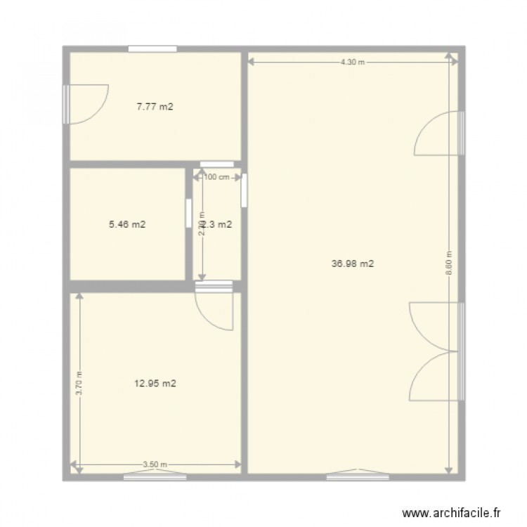 Projet Salon état initial. Plan de 0 pièce et 0 m2