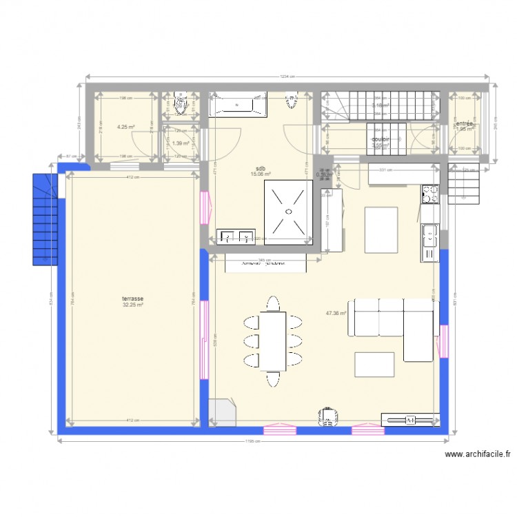 plan rez de chaussée fini. Plan de 0 pièce et 0 m2