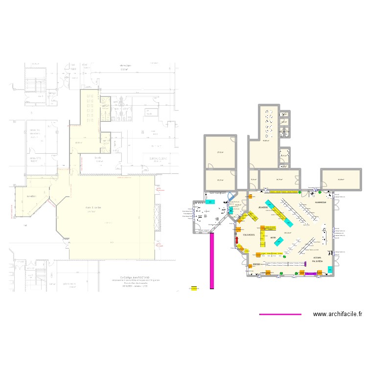 ARGONNE collège J Rostand 1B sep 2022. Plan de 14 pièces et 366 m2