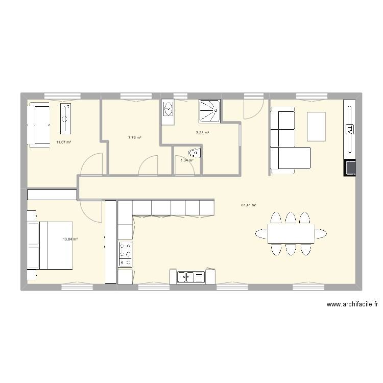 Maison Mitzach . Plan de 6 pièces et 103 m2