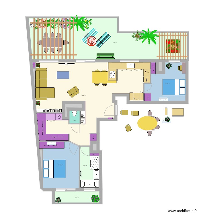 Cuisine Ouverte 140 100 . Plan de 0 pièce et 0 m2