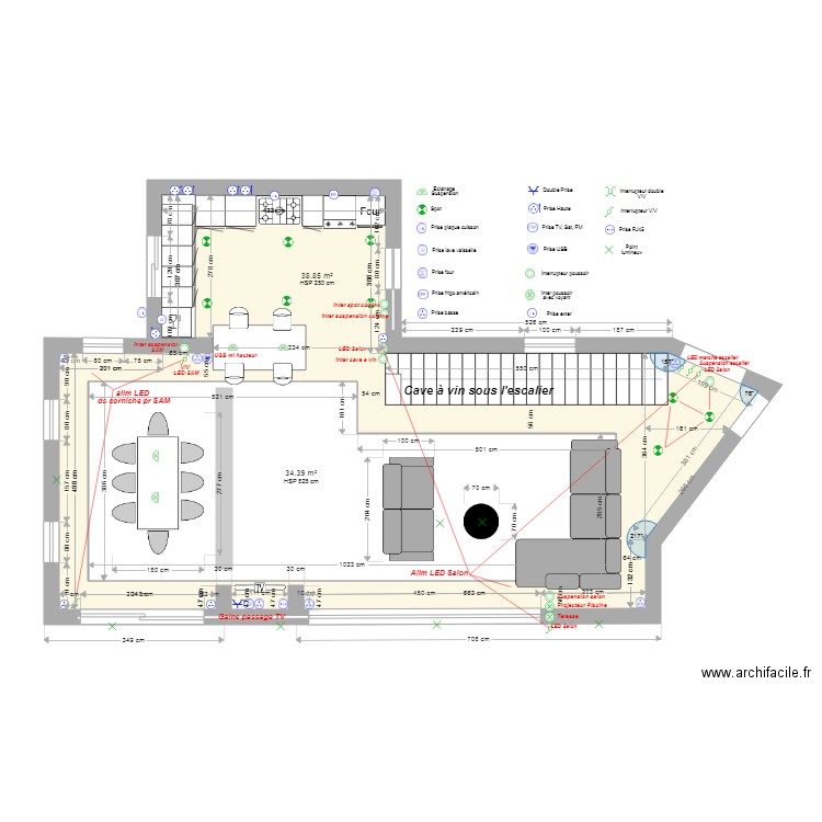 Salon Salle à Manger 1709 A3 elec. Plan de 0 pièce et 0 m2