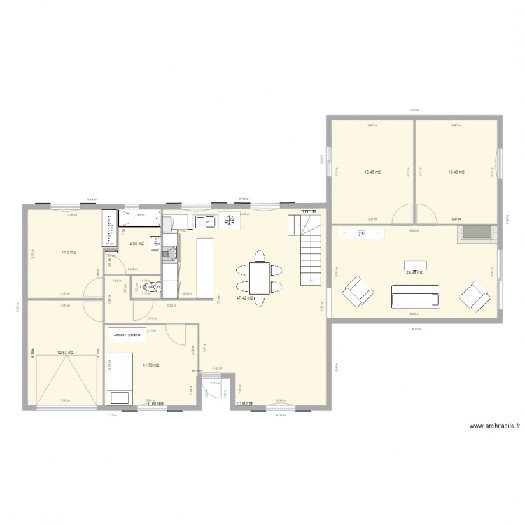 extention maison. Plan de 0 pièce et 0 m2