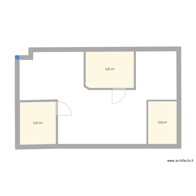 Essai. Plan de 3 pièces et 16 m2