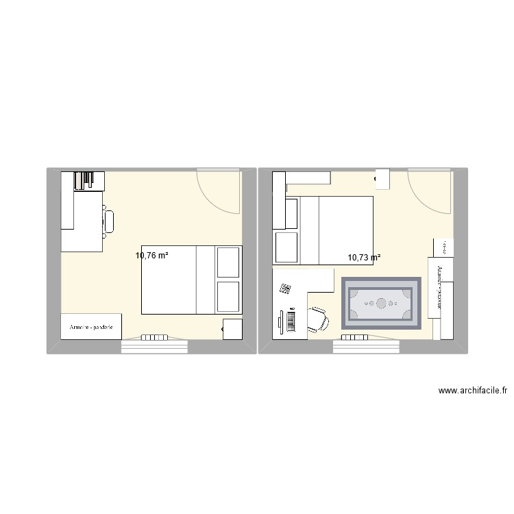 Chambre VF. Plan de 0 pièce et 0 m2