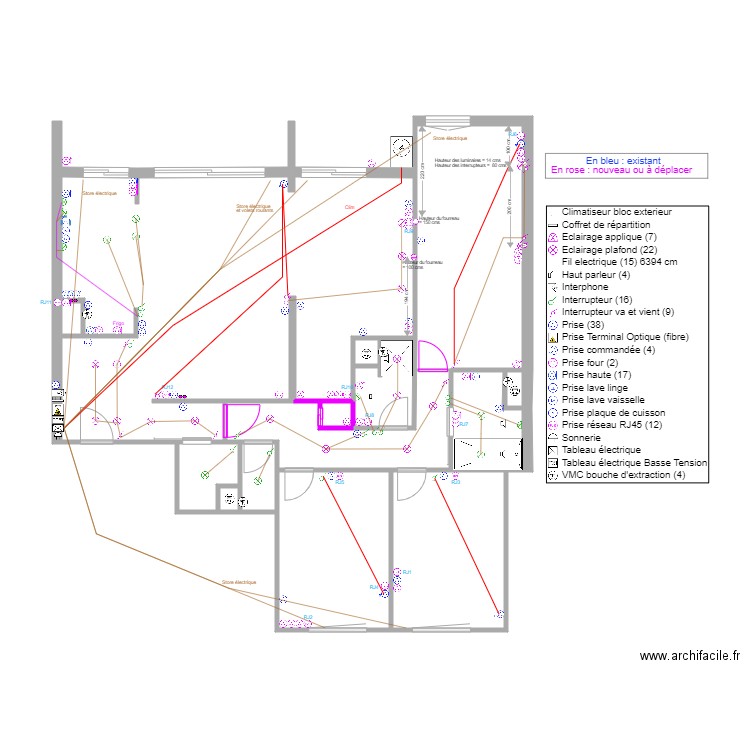 Appartement 12 ème électrique. Plan de 0 pièce et 0 m2