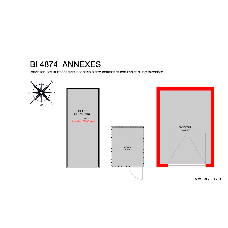 BI 4874 ANNEXES. Plan de 0 pièce et 0 m2