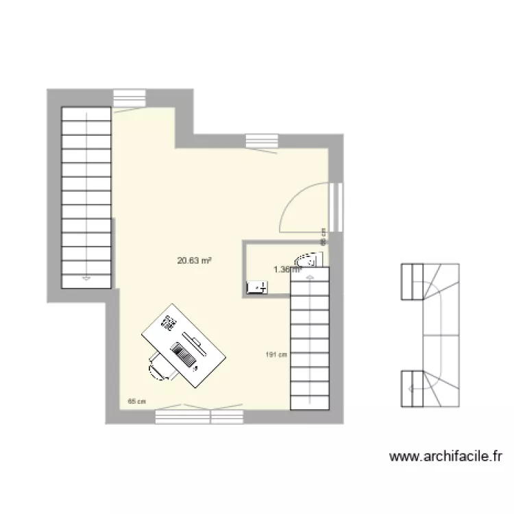 Le Plessis niveau haut open space 2. Plan de Le Plessis niveau haut open space 2. Plan de