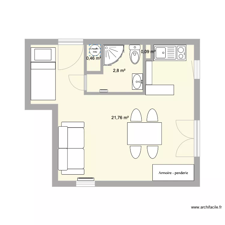 Appartement LA GIETTAZ  Mobilier existant. Plan de 
