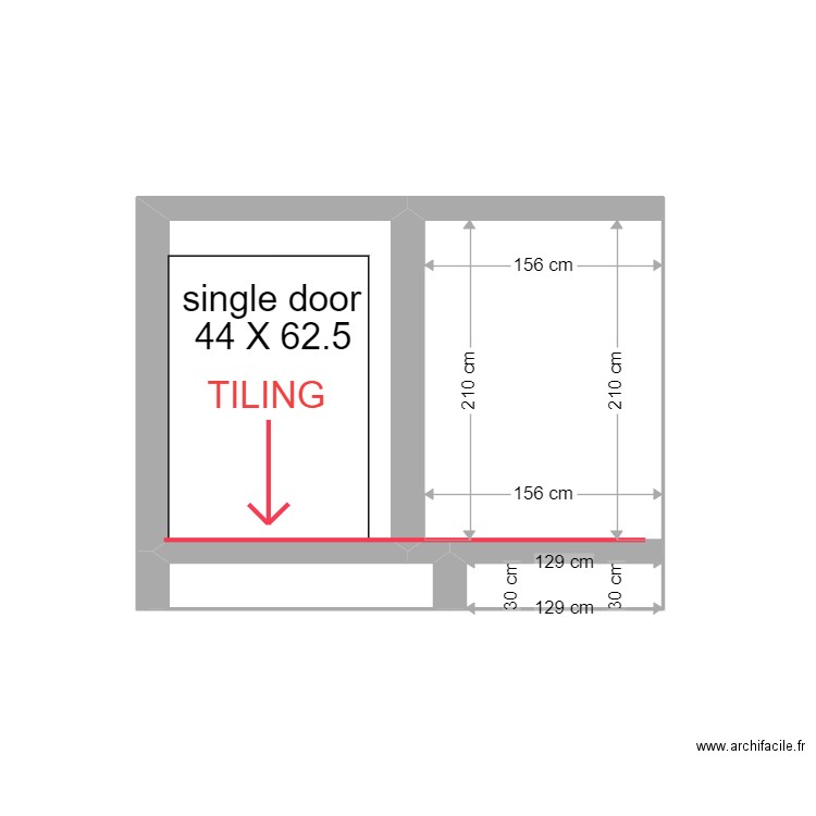 flat cabinet 1 spaces to build X3. Plan de 4 pièces et 7 m2