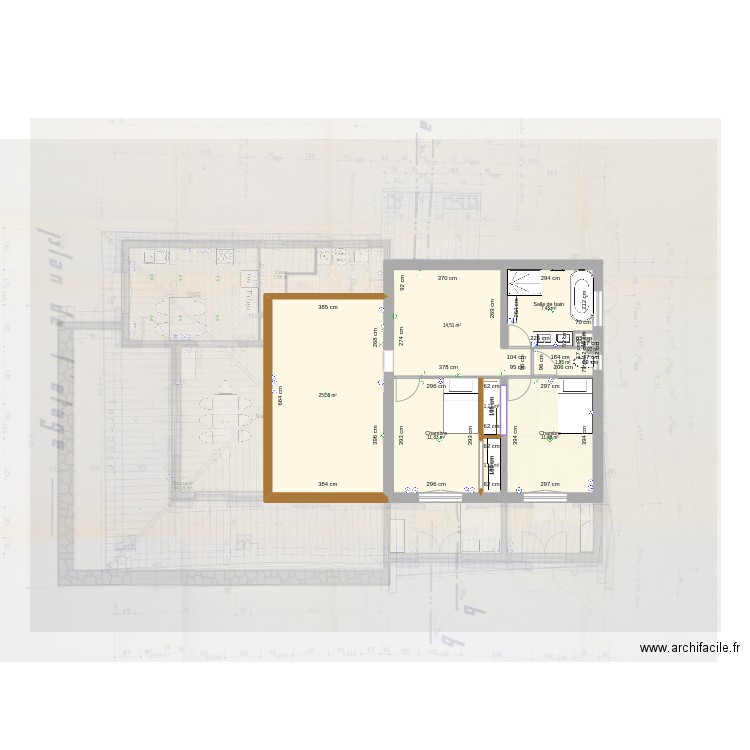 Colonel Noel mesure 2. Plan de 24 pièces et 246 m2