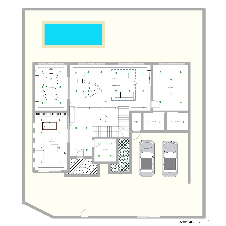 villa ACIA RDC. Plan de 11 pièces et 633 m2